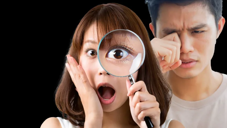 눈밑떨림과 안면떨림으로 힘들어하는 남여 사진